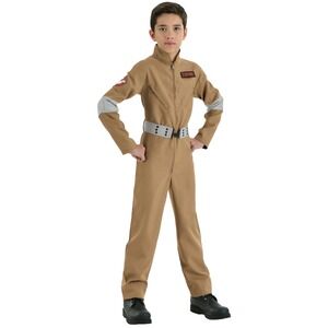 Ghostbusters Costume Child Medium 8-10 Tan Jumpsuit Belt Name Patches